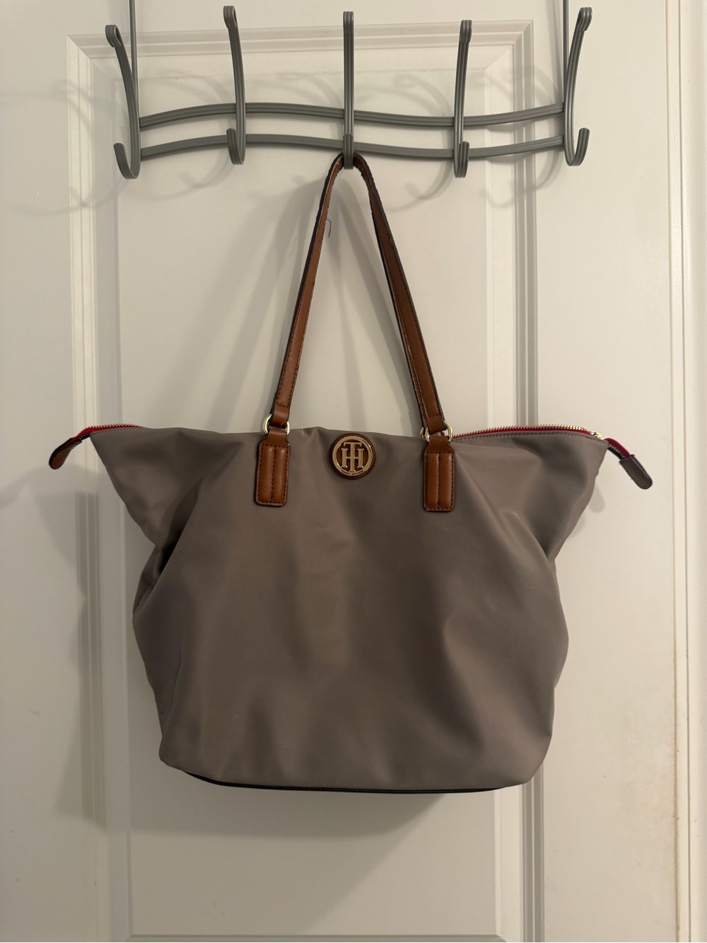 Gray Tommy Hilifiger Tote Bag